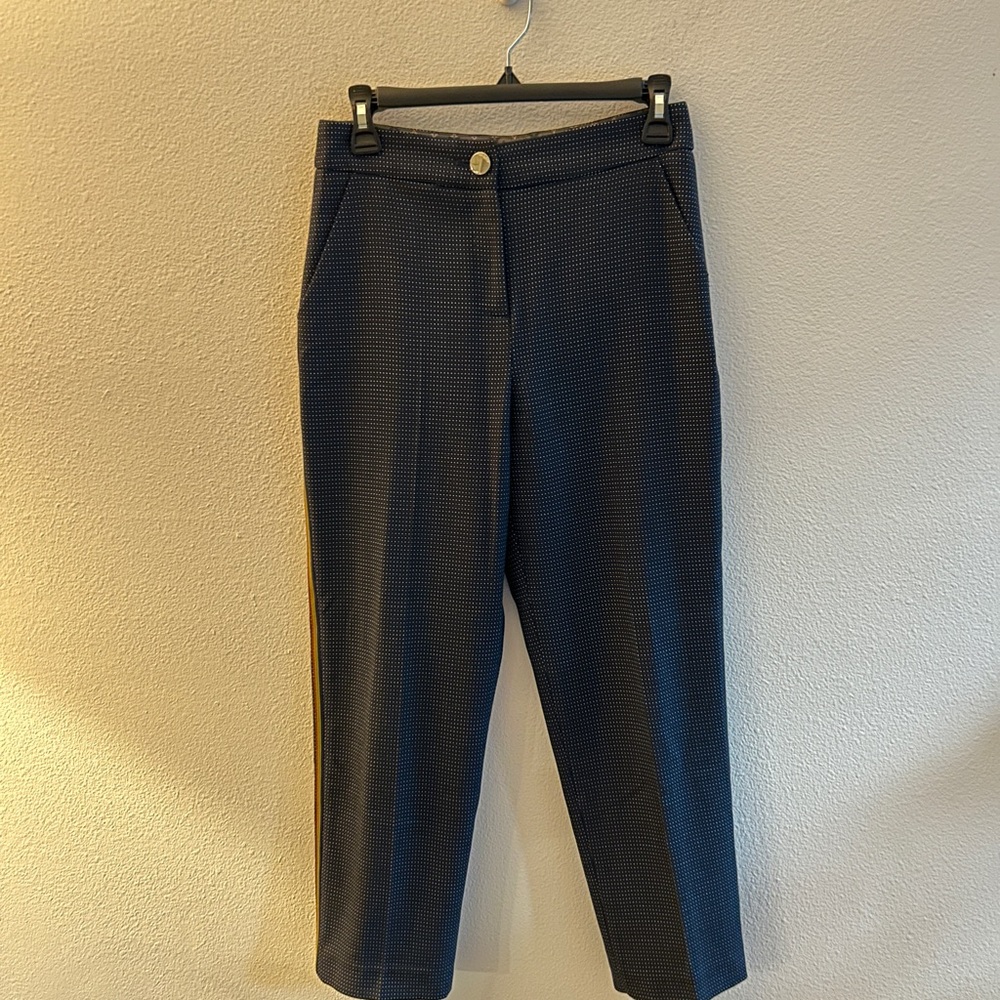 Ted Baker Navy Patterned Dress Pants Size 1 US S/4